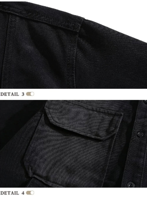 2026 New Summer Men's American Retro Gradient Washed Short Sleeve Denim Shirt Fashion Trendy Workwear Shirt Jacket Casual Tops